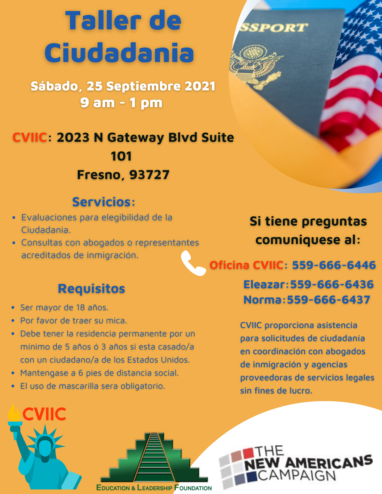 Taller de Ciudadanía en Fresno 25 Septiembre Taller de Ciudadanía en Fresno 25 Septiembre