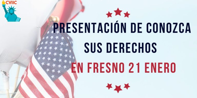 Presentación de Conozca sus Derechos en Fresno 21 Enero