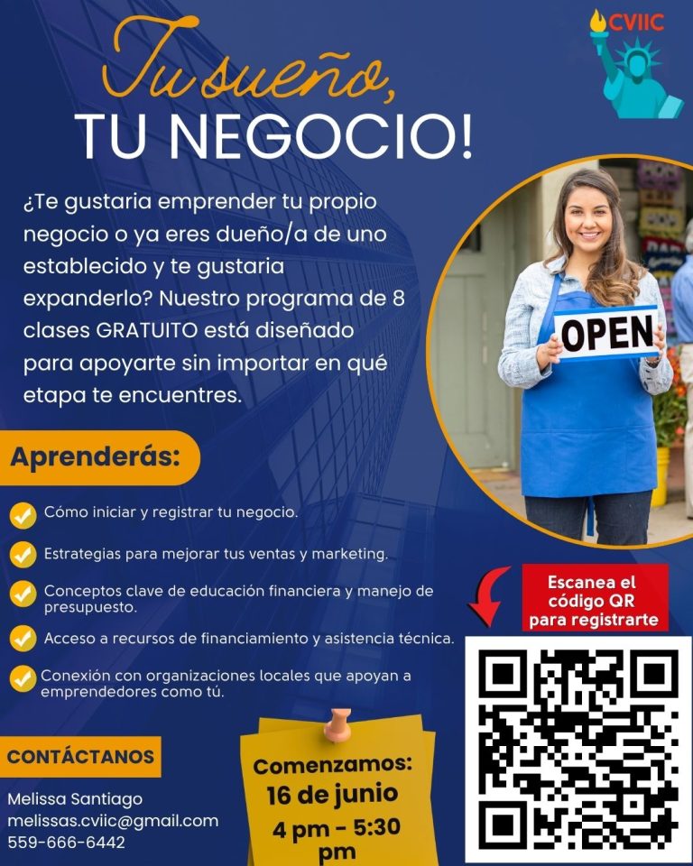 CVIIC ofrece Curso Gratuito de Emprendimiento en Fresno